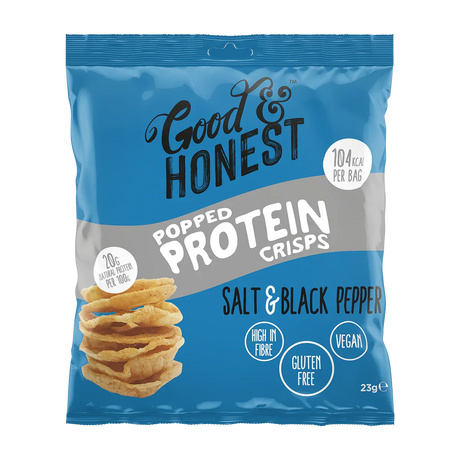 Good & Honest Popped Protein Crisps 24x23g Salt & Pepper