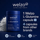 Ultra Purity L-Glutamine amino acid capsules for gut and recovery – view 3
