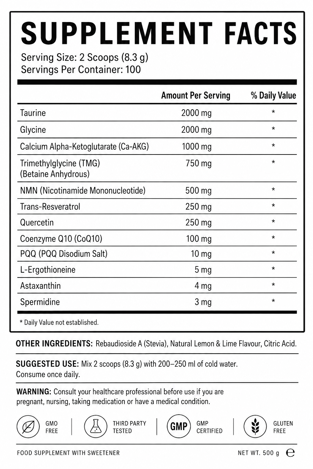 Ultra Purity Longevity One LGX twelve-compound daily longevity formula – view 2