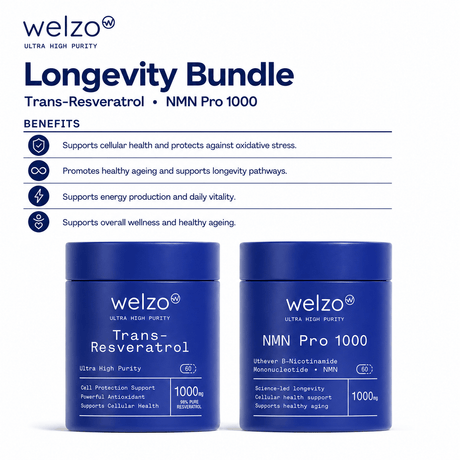 Ultra Purity NMN and Trans-Resveratrol longevity stack – view 2