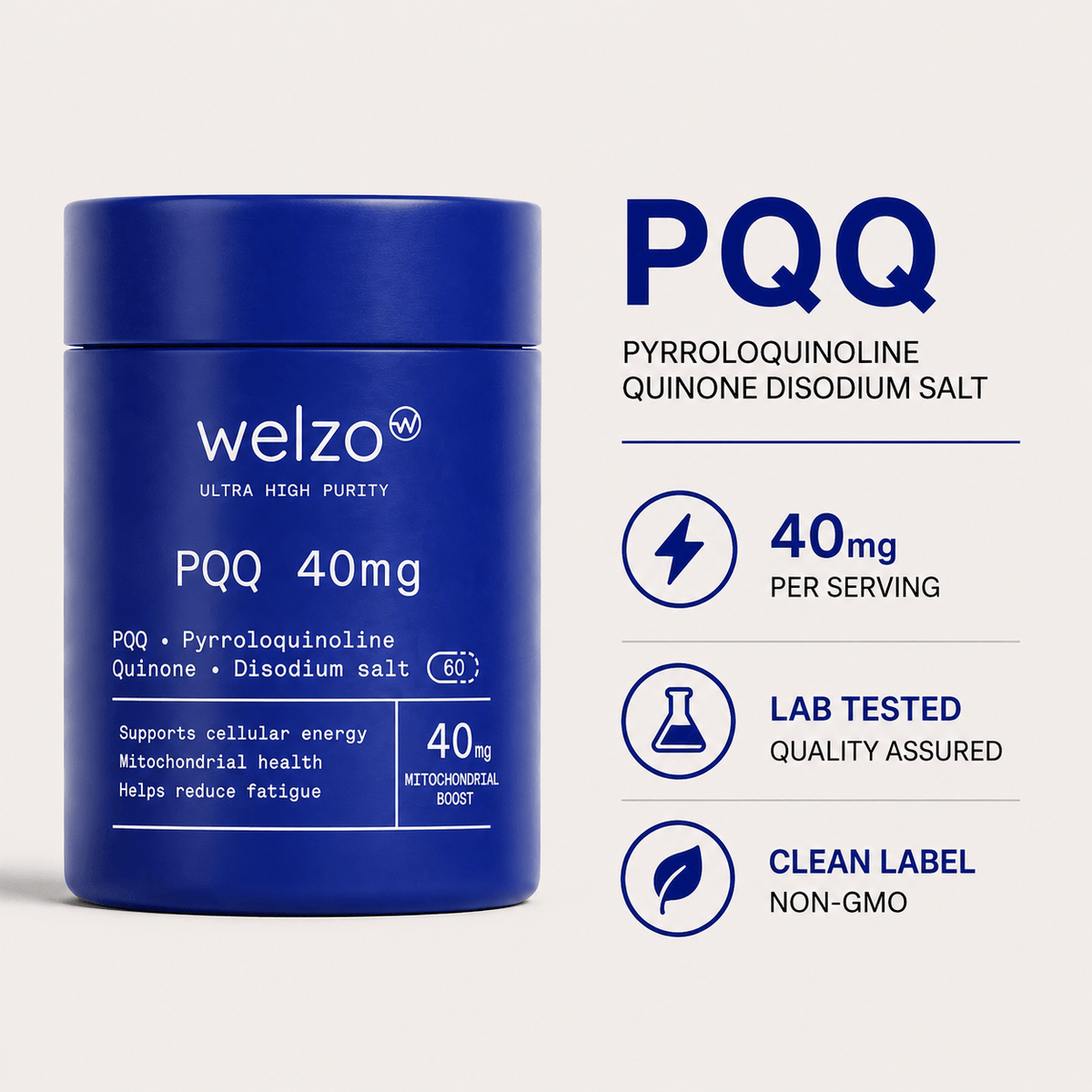 Ultra Purity PQQ 40mg pyrroloquinoline quinone capsules – view 4