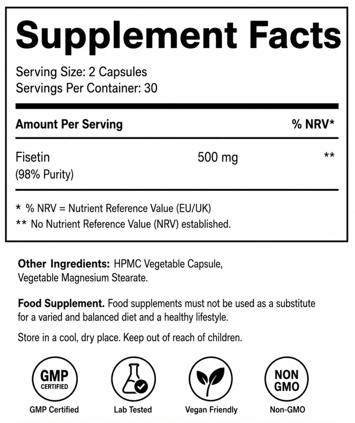 Ultra Purity Fisetin 500mg longevity flavonoid capsules – view 9