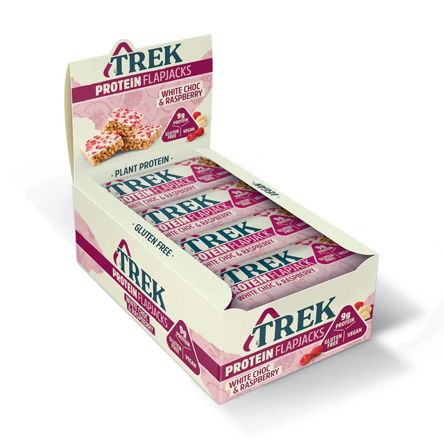TREK Protein Flapjack 16x50g White Choc & Raspberry