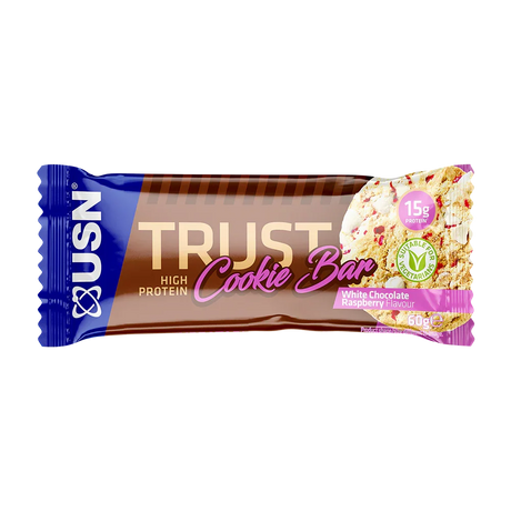 USN Trust Cookie Bars 12x60g White Chocolate and Raspberry