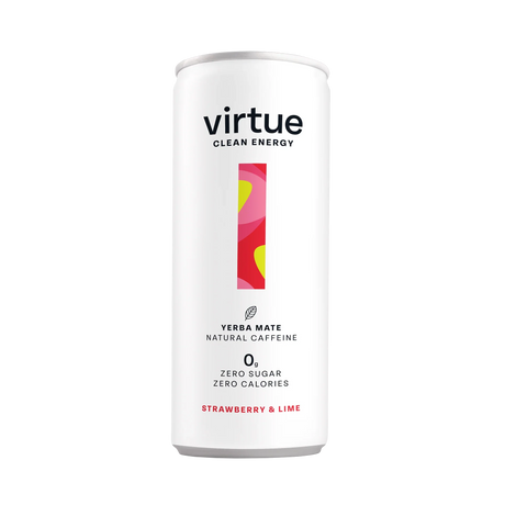 Virtue Clean Energy Yerba Mate 12x250ml Strawberry and Lime