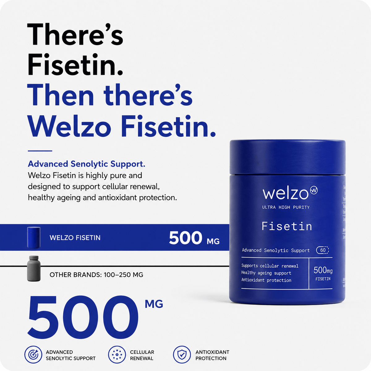 Ultra Purity Fisetin 500mg longevity flavonoid capsules – view 2
