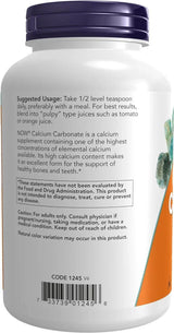 Calcium Carbonate Powder, 340g - Now Foods - welzo