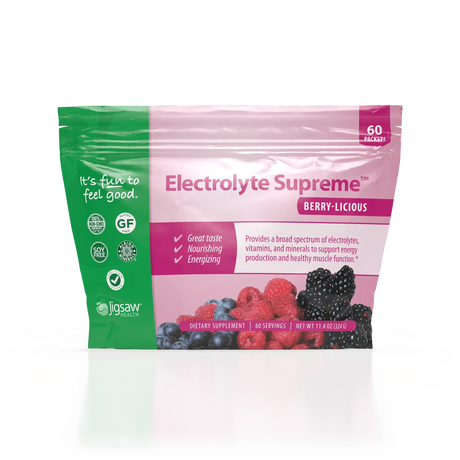 Electrolyte Supremeâ„¢ Berry-Licious flavour, 60 packets - Jigsaw Health - welzo
