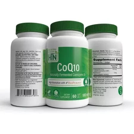 Health Thru Nutrition CoQ10 with BioPerine 100mg Softgels