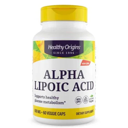 Healthy Origins Alpha Lipoic Acid 600mg Veggie Capsules