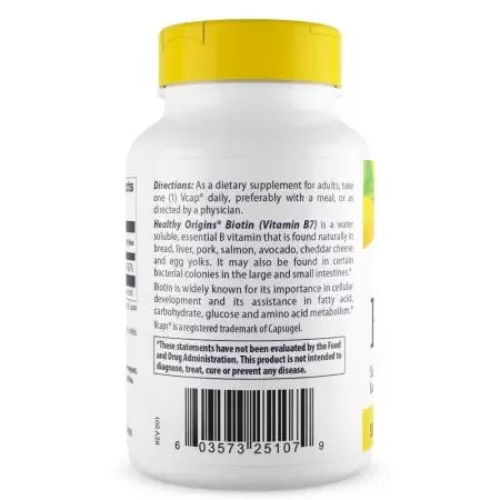 Healthy Origins Biotin 5,000mcg Veggie Capsules