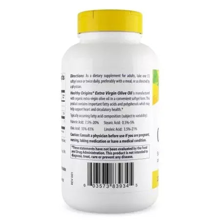 Healthy Origins Extra Virgin Olive Oil 1,250mg 120 Softgels