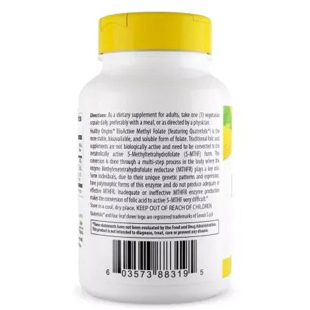 Healthy Origins Methyl Folate 800mcg 120 Veggie Capsules