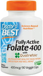 Doctor's Best Fully Active Folate 400 with Quatrefolic, 400mcg - 90 vcaps