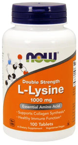 L-Lysine 1000 mg 100 Tablets - Now Foods - welzo
