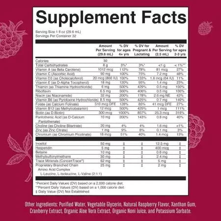 MaryRuth Liquid Morning Multivitamin, Raspberry