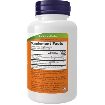 Now Foods Astragalus 500 mg 100 Capsules