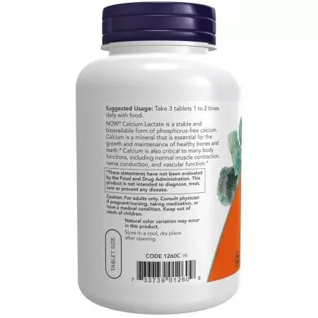 Now Foods Calcium Lactate 250 Tablets