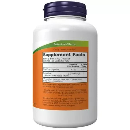 Now Foods Cat's Claw 500mg Veg Capsules