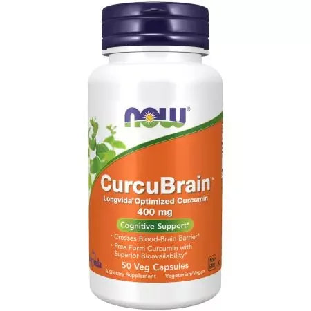 Now Foods CurcuBrain 400mg 50 Veg Capsules