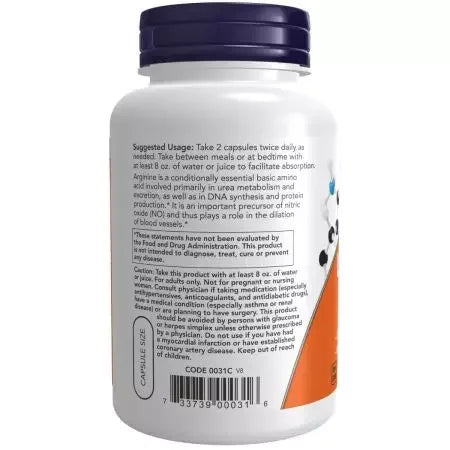 Now Foods LArginine 500 mg Capsules