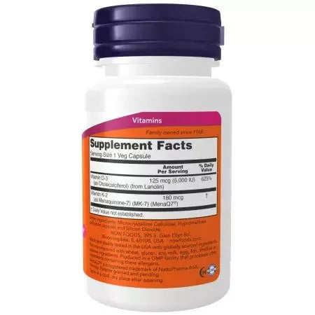 Now Foods Mega D3 & MK7 60 Capsules