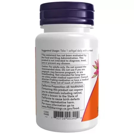 Now Foods Vitamin A 25,000iu 100 Softgels