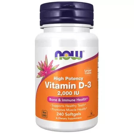 Now Foods Vitamin D3 2,000 IU Softgels